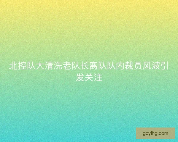 北控队大清洗老队长离队队内裁员风波引发关注