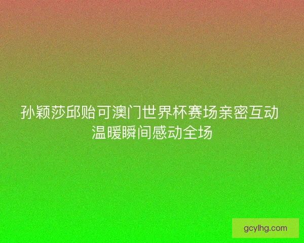 孙颖莎邱贻可澳门世界杯赛场亲密互动 温暖瞬间感动全场